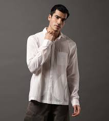 khanijo white khadi shirt for men