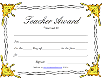 Printable Teachers Appreciation Week Certificates Awards