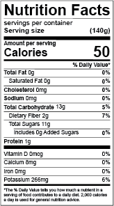 create a nutrition facts label for a