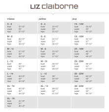 Liz Claiborne Size Chart Bedowntowndaytona Com