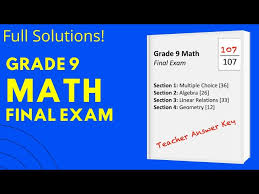 Grade 9 Math Final Exam Full Solutions
