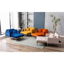 Urtr Orange Velvet Chaise Lounge Chair