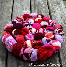 pompom rug chair seat cushion crochet