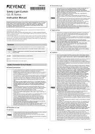 keyence gl r series user manual 12 pages