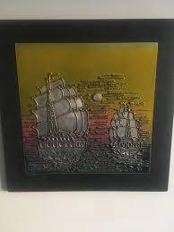 Large Sweden Wall Art Ships In Pewter