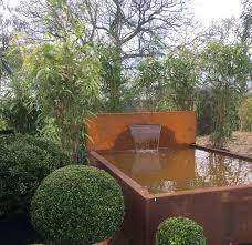 Corten Steel Water Wall And Pond