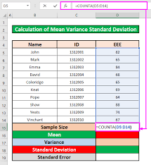 how to calculate mean variance and