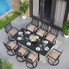 7 9 Piece Steel Patio Dining Set With 6