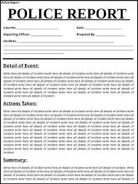 24 Printable Police Report Templates Free Pdf Word Formats