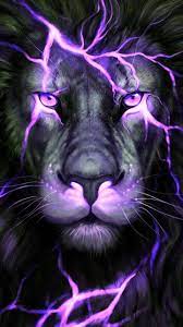 purple aesthetic lion art wallpaper