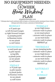 8 week home workout plan see post for step by step exercise instructions