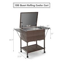 108 Qt Outdoor Portable Rattan Cooler