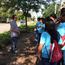 Teen Works The Cultural Trail Indianapolis Cultural Trail John Hazlett from Williams Creek Consulting talks to the Teens about the stormwater planters.