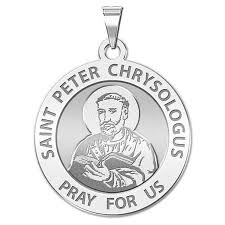 PicturesOnGold.com - Saint Peter Chrysologus Religious Medal - 2/3 Inch  Size of Dime, Solid 14K White Gold - Walmart.com - Walmart.com