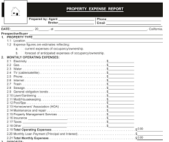 Expense Report Form A Property Expense Report Free Printable Expense