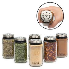 adjustable glass spice jars set of 6