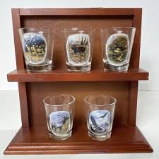 Set If 5 Nature Shot Glasses With Wood