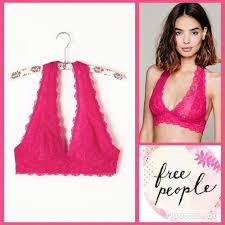 Free People Lace Halter Bralette Hot Pink Xs A Must Have