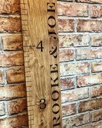Solid Oak Personalised Childs Giant Ruler Growth Height Chart