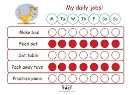Child Daily Chore Chart Dragon Red