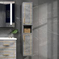 gray wall mounted bathroom cabinet