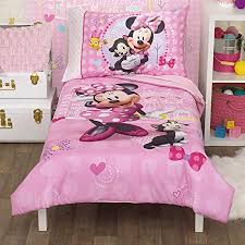 Disney minnie mouse bow power 4 piece toddler. Amazon Com Disney Minnie Mouse Helping Friends 4 Piece Toddler Bedding Set Fitted Sheet Pillow Case Top Sheet And Comforter Quilt Pink Baby
