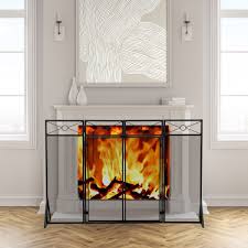 Dropship 4 Panel Fireplace Screen With