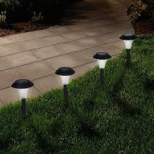 Pure Garden Set Of 8 Solar Powered Black Accent Lights