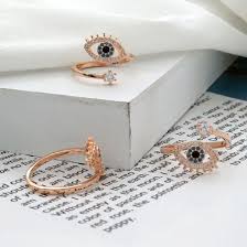 lucky turkish blue evil eye rings with