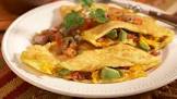 bacon  avocado  and cheese omelets with tomato salsa