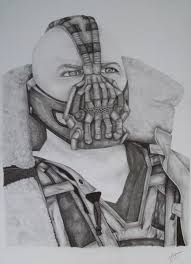 The man who broke the bat! Bane Tom Hardy Portrait A3 Pencil And Ink Amazing Drawings Gems Art Tom Hardy