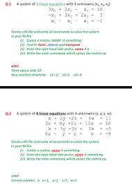 Linear Equations With 3 Unknowns