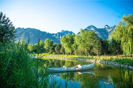 natural scenery small river under blue