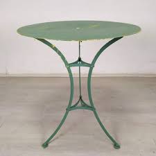 Antique French Green Metal Garden Table
