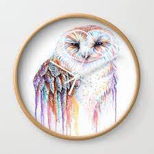 Colorful Owl Wall Clock By Michelle