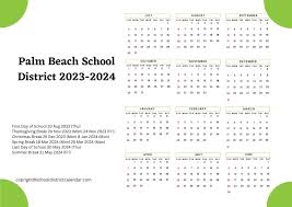 palm beach district calendar