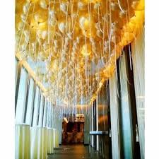 golden themed helium balloons entrance