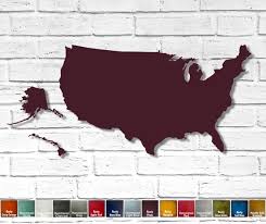 Usa Map Metal Wall Art 46 Wide 3
