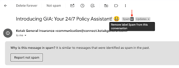 certain emails from going to spam