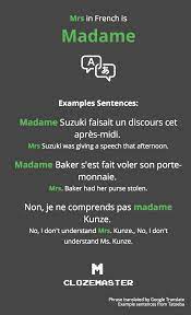 how to say mrs in french clozemaster