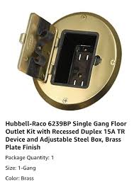 raco hubbell 6239bp floor box kit with
