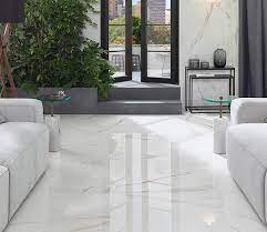 glossy white ceramic floor tile size