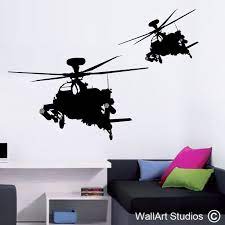 Military Helicopters Custom Boys Wall
