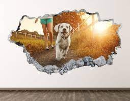 Running Dog Wall Decal Animal 3d
