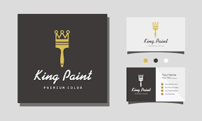 Brush Paint With Crown Logo Template
