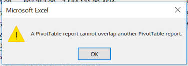 excel pivottable report cannot overlap
