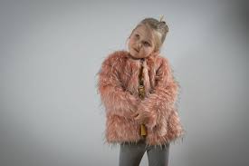 Pale Pink Coat Kids Faux Fur Jacket