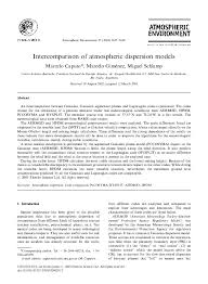 Pdf Intercomparison Of Atmospheric Dispersion Models