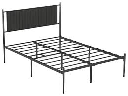 Phillipe Black Metal Platform Bed With