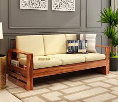 winster 3 seater wooden sofa honey